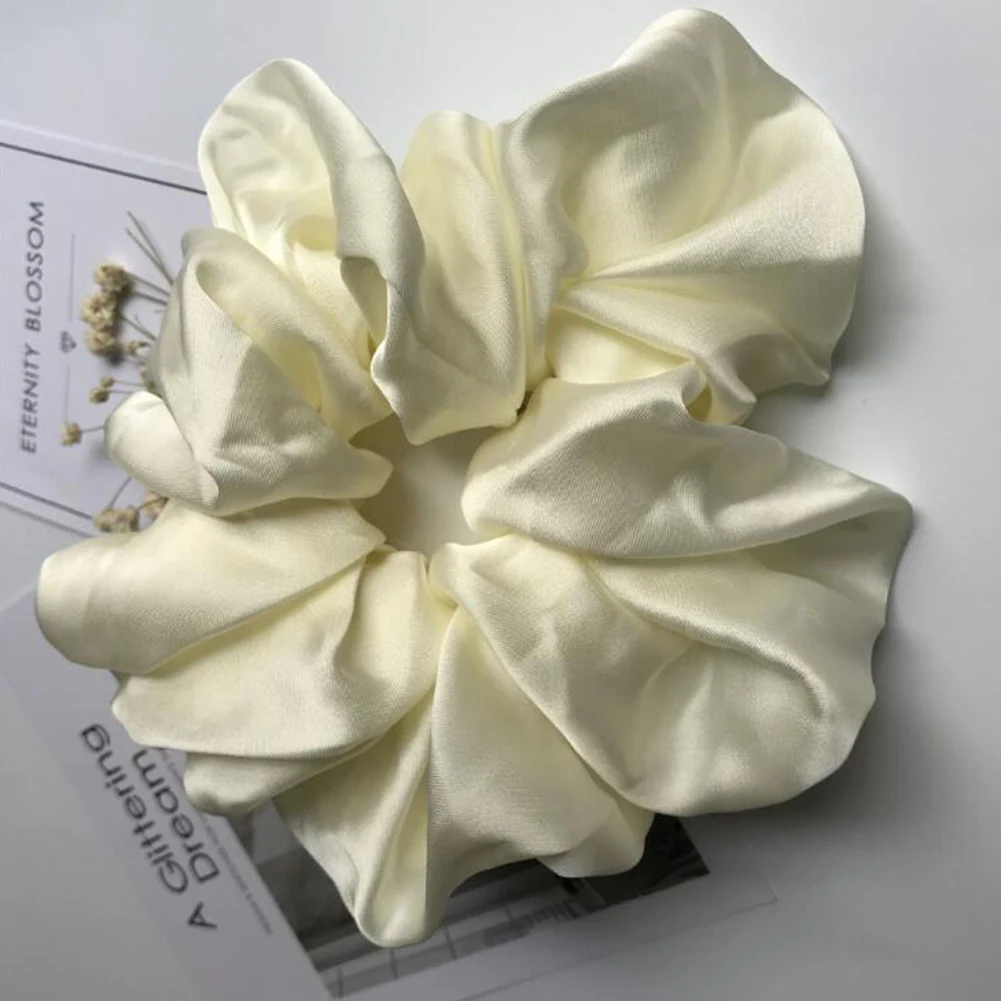 vintage hair clips Oversized Hair Scrunchies For Women Solid Satin Silk Scrunchie Hair Rubber Bands Elastic Hair Ties Accessories Ponytail Holder head wrap for women Hair Accessories