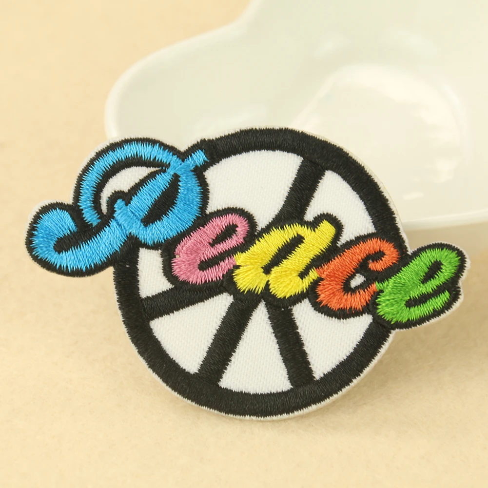 2PC Colorful English Letters &quotPEACE&quot Embroidery Patch DIY Clothes Bag Hats Jeans Shoes Children's Decor Clothing Accessory | Дом и