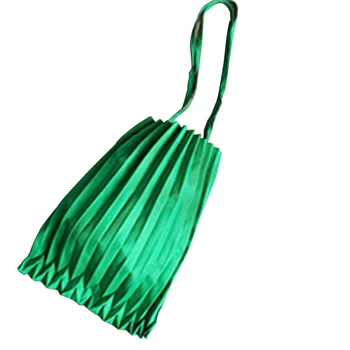 

Fashion Simple Eco Friendly Dating Women Handbag Solid Street Large Capacity Outing Canvas Pleated Elastic Shopping Bag