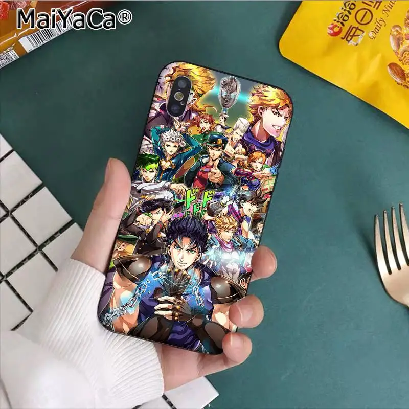 A2 MaiYaCa JoJo Необычные Приключения аниме мягкий черный чехол для телефона для iPhone 11 pro XS MAX 8 7 6 6S Plus X 5 5S SE XR чехол - Цвет: A2