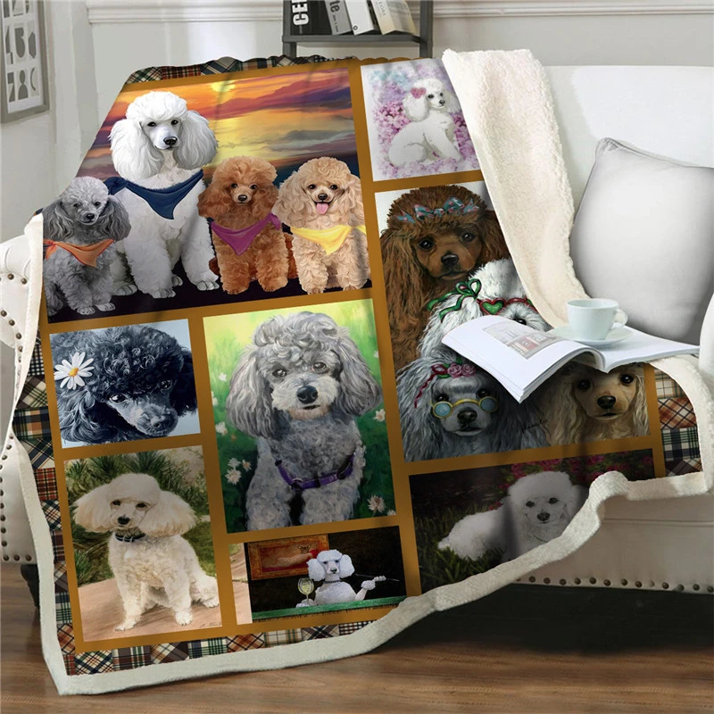 

Pet Dog 3D Plush Throw Blanket Soft Warm Bedspread Sherpa Blanket For Beds Sofa Couch Home Quilt Cover Travel Office Nap Blanket