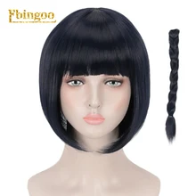 Ebingoo коса+ невероятное приключение Аниме Синтетический парик для косплея Bruno Bucciarati липкий палец Короткие прямые синтетические волосы парик, короткая стрижка