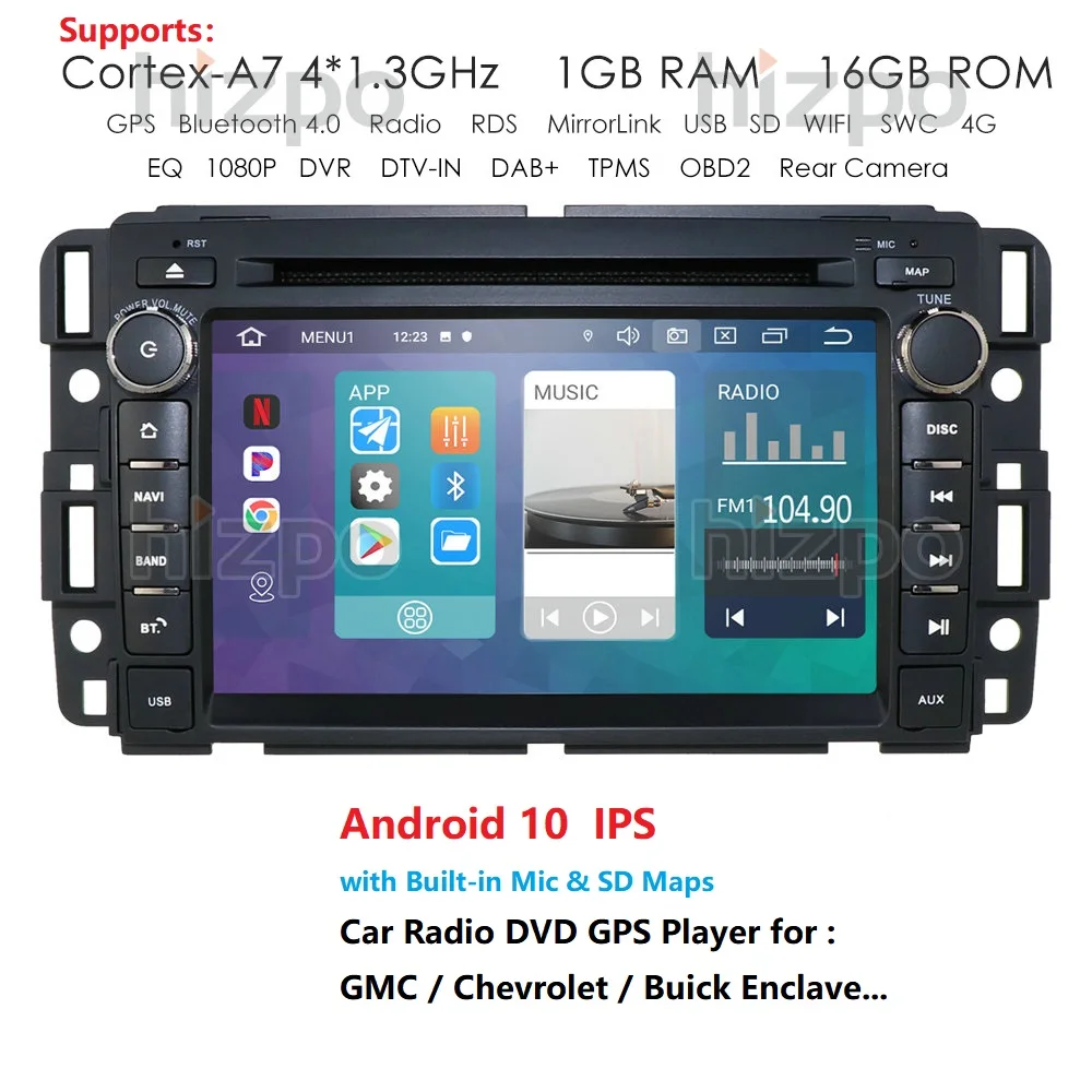 Автомагнитола 2 Din Android 10 DVD для GMC Chevrolet Chevy Yukon Tahoe Suburban Sierra надлежащего качества GPS