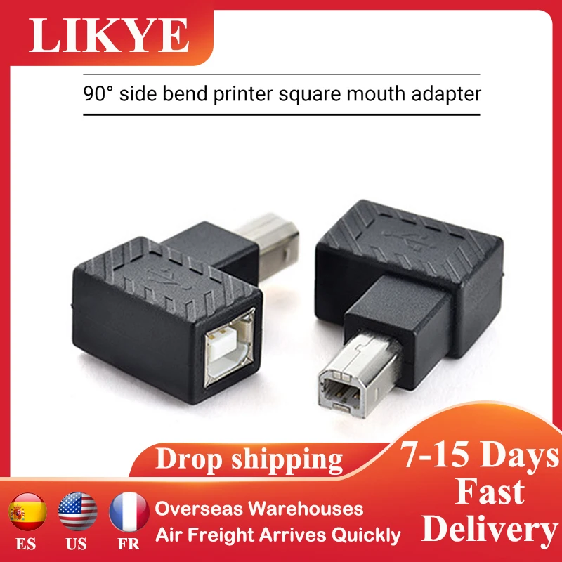 USB 2.0 Type B Printer Scanner Adapter Extender Jack 90 Degree Up Down Left Right Angle Plug Male to Female Converter Adapters | Компьютеры