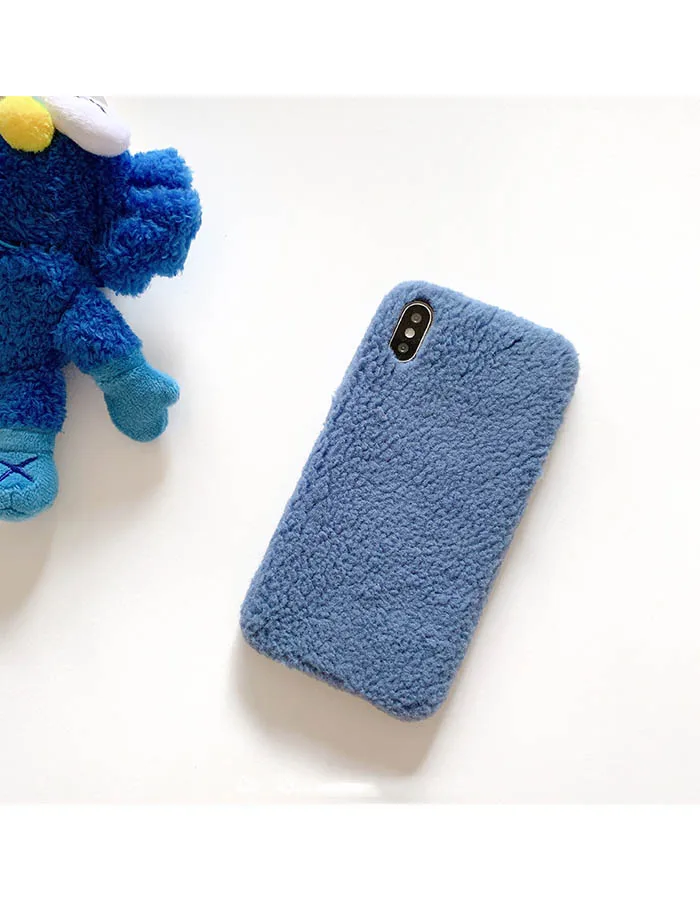 GlamPhoneCase сплошной цвет плюшевый чехол для iPhone X XS Max XR Мягкий силиконовый чехол для iPhone 7 8 6 6s Plus чехол