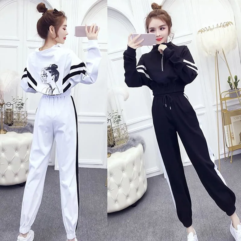 Женский комплект из 2 предметов футболка и повседневные брюки трендовый