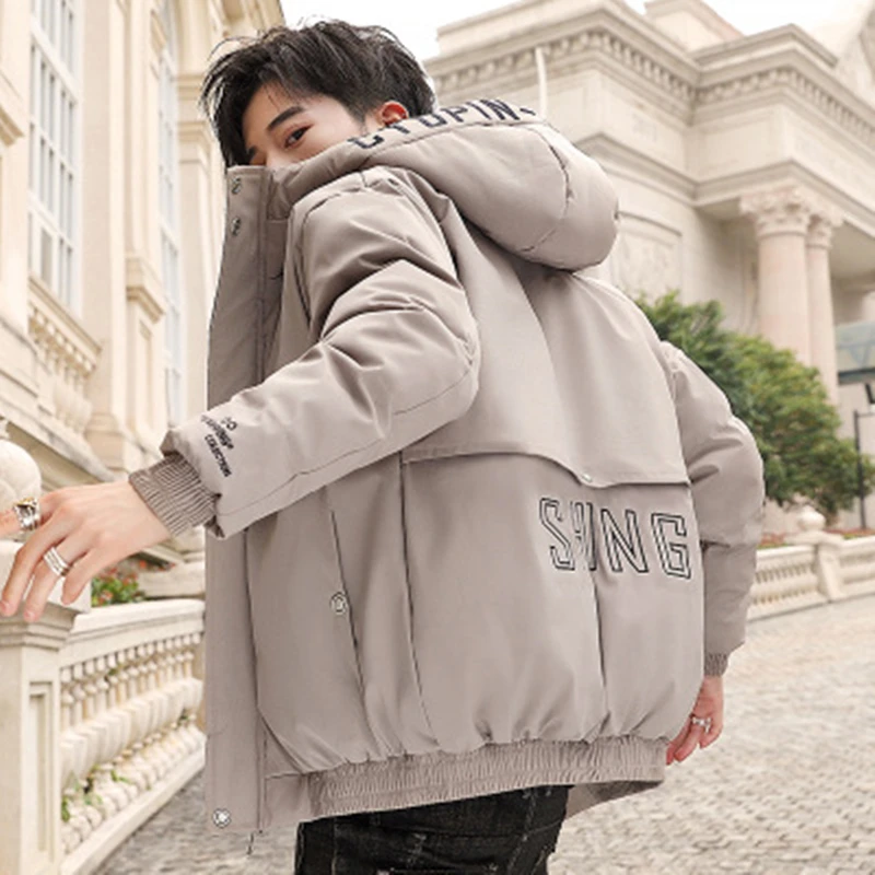 

New Fashion Men Winter Jacket Coat Hooded Warm Mens Winter Coat Casual Slim Fit Student Male Overcoat