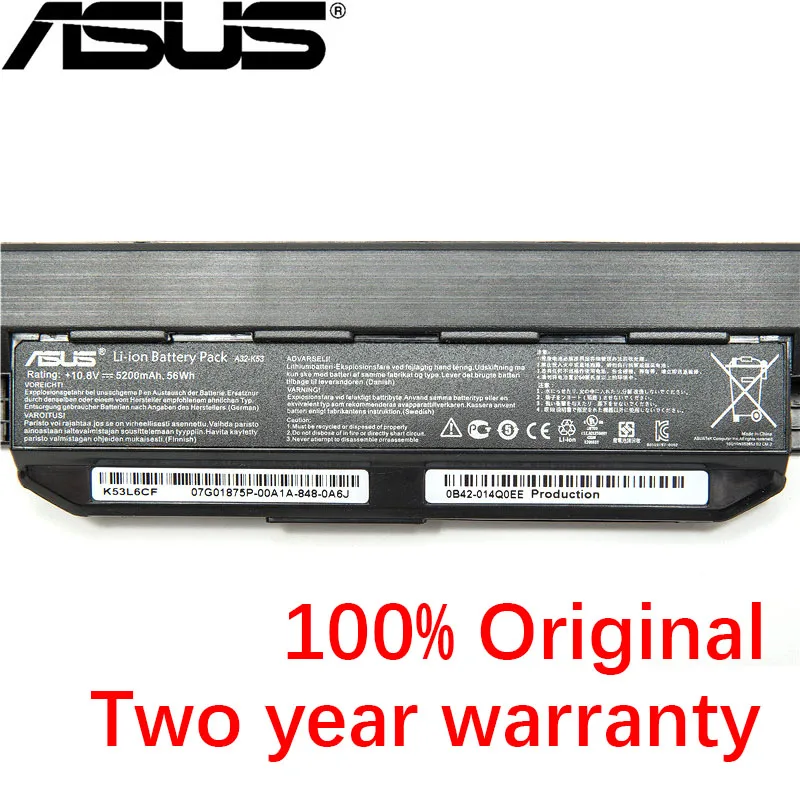 ASUS оригинальные A32-K53 5200 мАч для Asus A32 K53 A42-K53 A31-K53 K53 K53E X54C X53S X53 K53S X53E X54H A43 A43J A53J A53 K43 K53