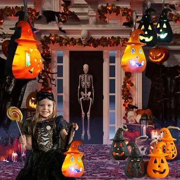 

top selling Halloween Pumpkin Lights Battery Power Pumpkin Portable Lantern Decoration Party Support Wholesale and Dropshipping