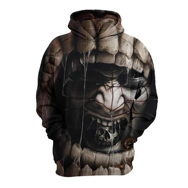 

2019 New Sweatshirt Customize Halloween Horror Pinhead Face 3D Printed Hoodies Unique Pullovers Tops Men Clothing Drop Shipping
