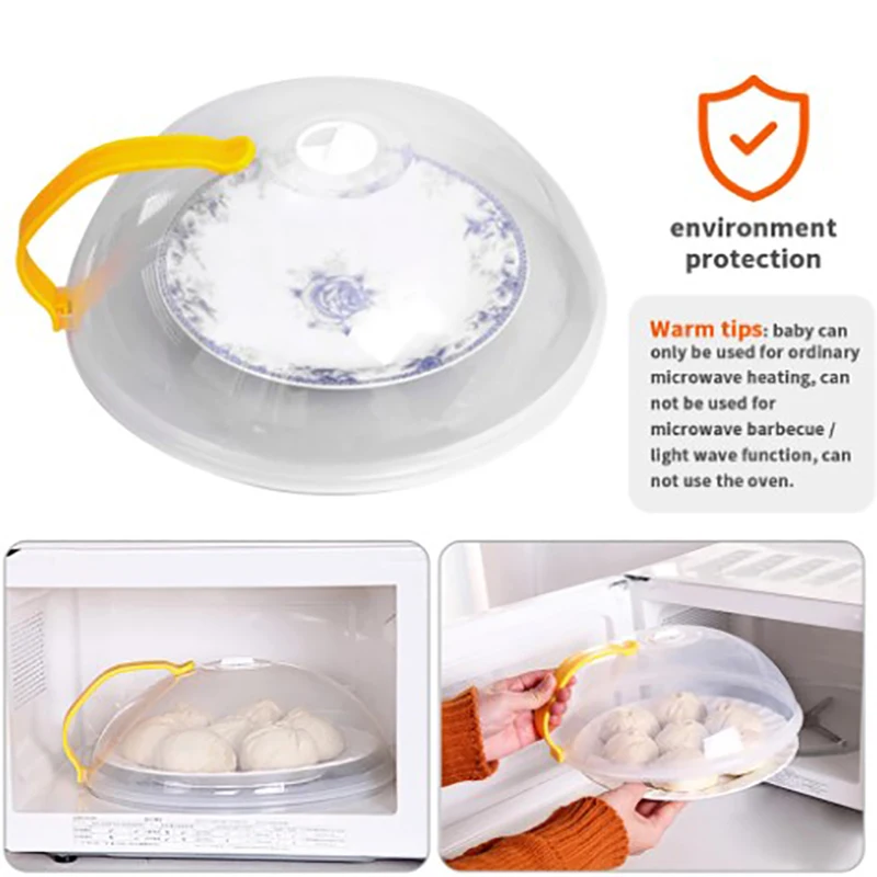 Microwave Oven Food Cover Transparent Anti Sputtering Cover Handle Reusable Airtight Food Covers Home Handle Heat Resistant Lid microwave splatter cover