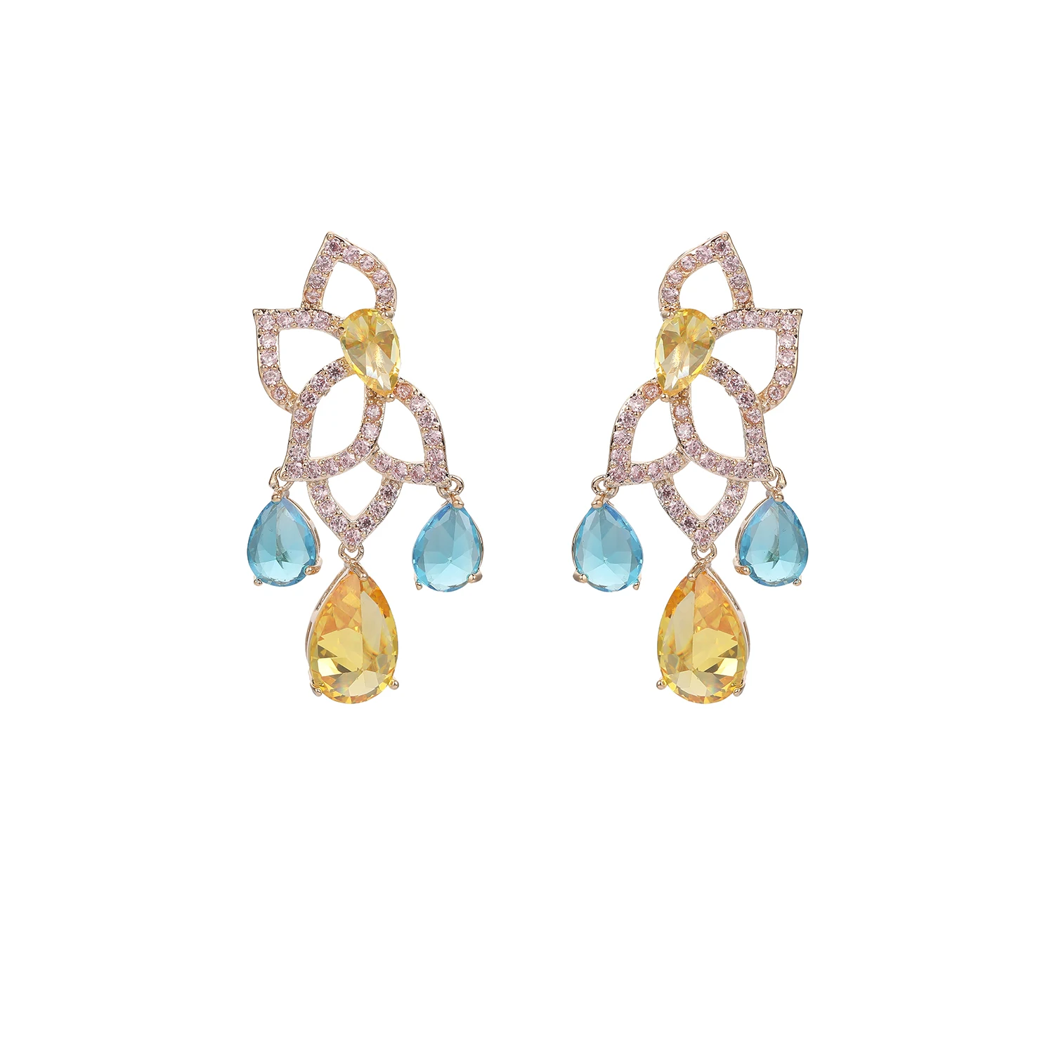 Popular Cubic Zircon CZ Earrings for Wedding Bride Crystals Earring for Women Girl Birthday Party Jewelry CE11366