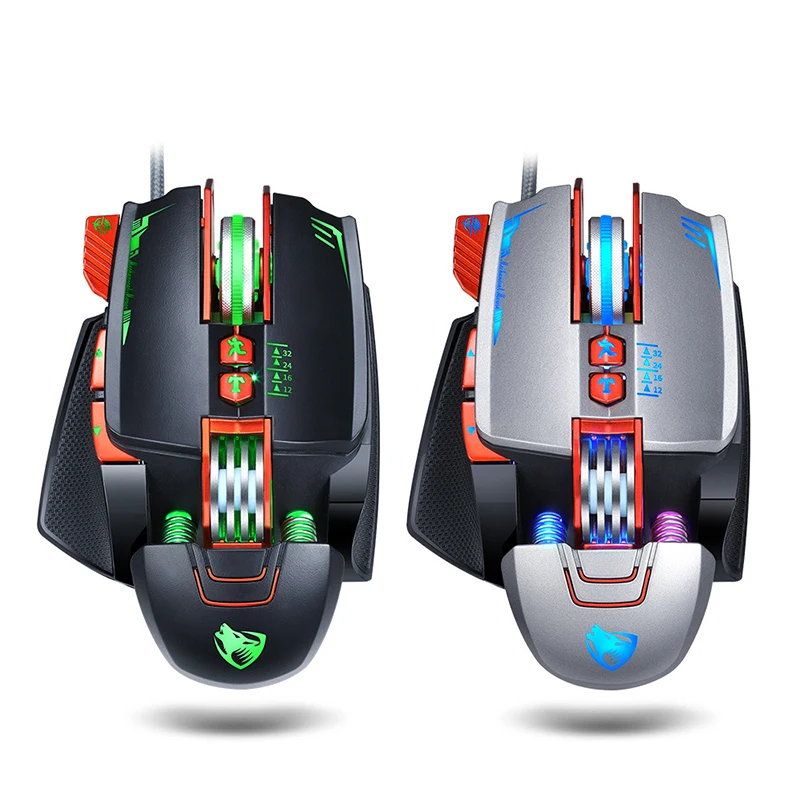 

3200DPI USB Wired Gaming Mouse 8 Programmable Buttons Mechanical Macro Definition Gaming Mice LED Backlight Ergonomic Mouse Mice