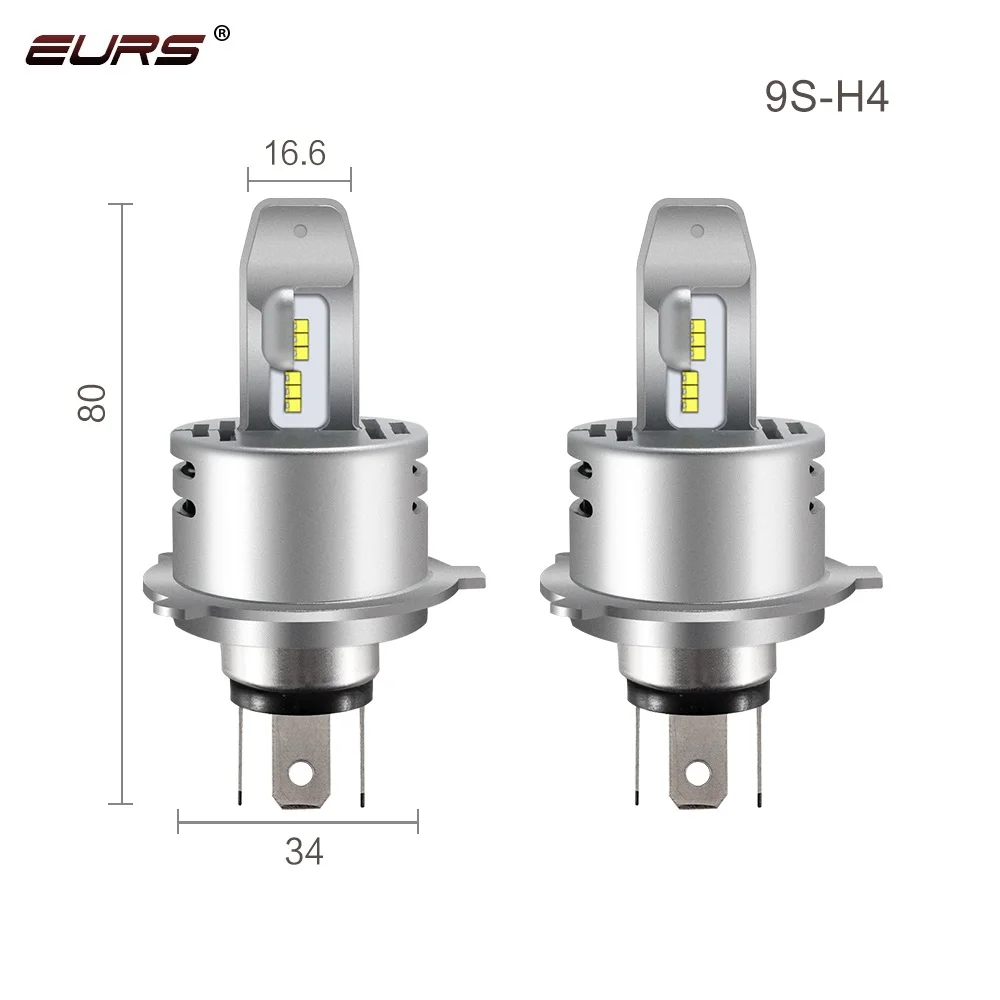 EURS 2 шт. 9S H4 40 Вт 6000LM светодиодный H7 H1 H11 H3 9005 9006 9012 высокого Мощность автомобиль