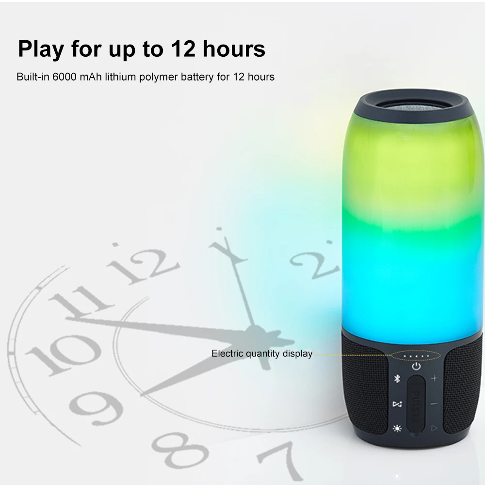 JBL Колонка Pulse 3 IPX7 Водонепроницаемая беспроводная Bluetooth s 360 ° Lightshow портативная