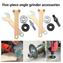 

5 Pcs Electric Drill Converter with 1 Connecting Rod 2 Wrench 2 Lock Nut Polishing Grinding Cutting Angle Grinder Accessories