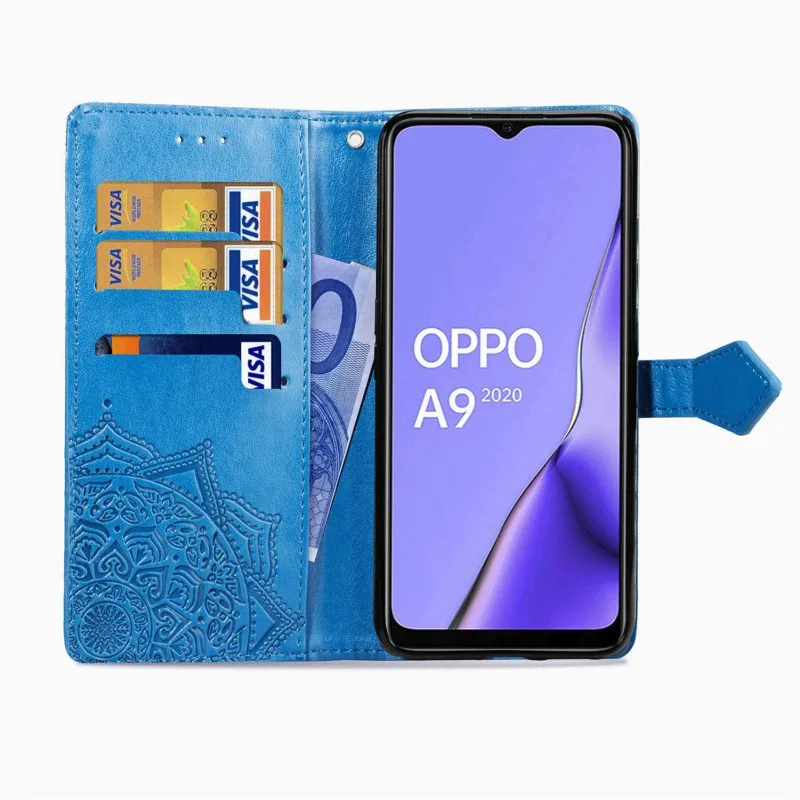 OEEKOL Datura Flower Flip Cover Leather Case for OPPO A9 /A5 /A1k/Reno A/Reno Ace/Reno Z/Reno2 Z