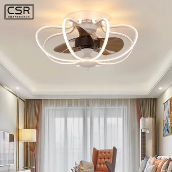 

Nordic Invisible Fan lights Frequency Conversion with Remote Control Ceiling Lamp for Home Bedroom Restaurant 220V New Creative