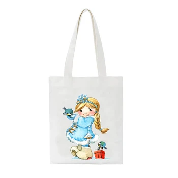 

Cartoon Children Tree Bag Ladies Girl Handbags Cloth Canvas Tote Bag Shopping Travel Women Eco Reusable Shoulder Shopper Bag