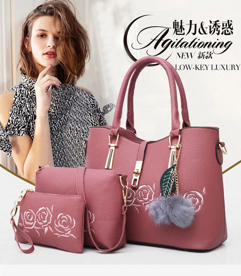 

WOMEN'S Bag 2019 Spring New Style Different Size Bags Three-piece Set Fashion Handbag Shoulder Large Bag Mother And Child Bag