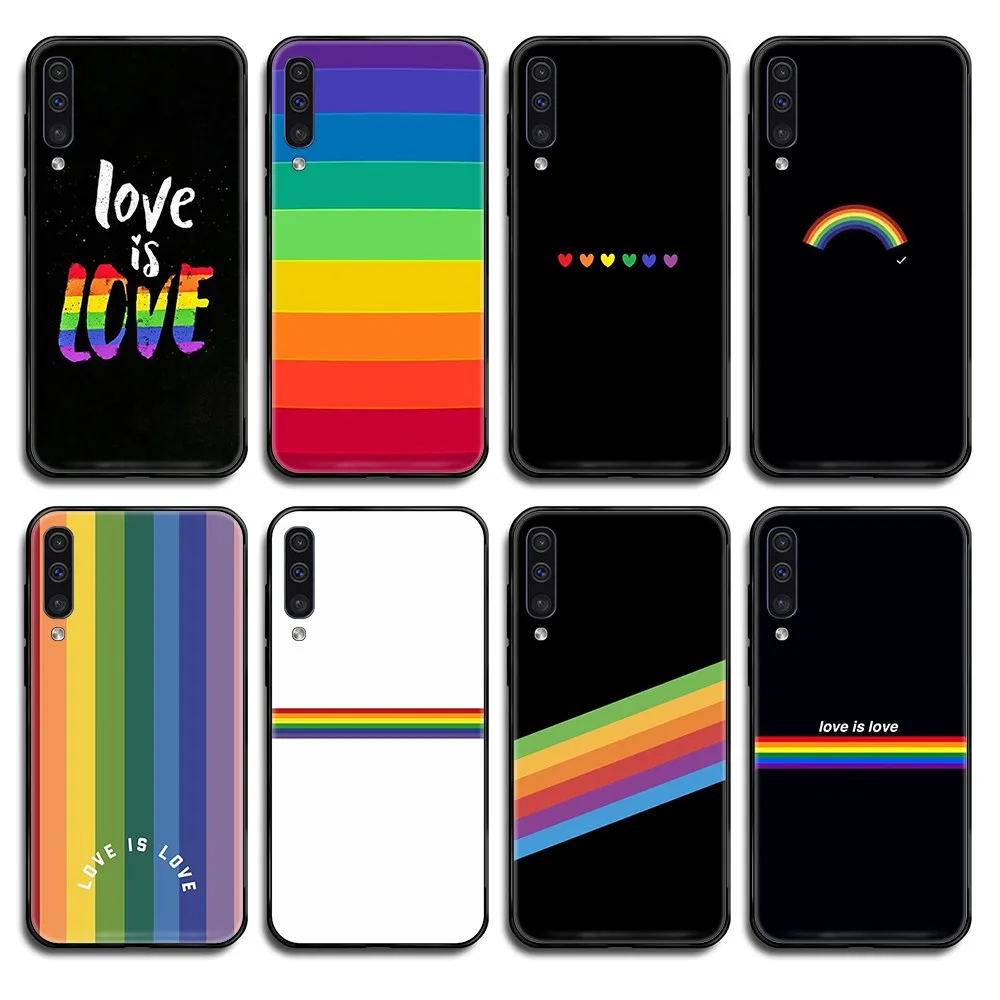 Rainbow LGBT художественный бампер черный чехол для телефона Корпус Samsung Galaxy A C Note 3 4 5 6 7