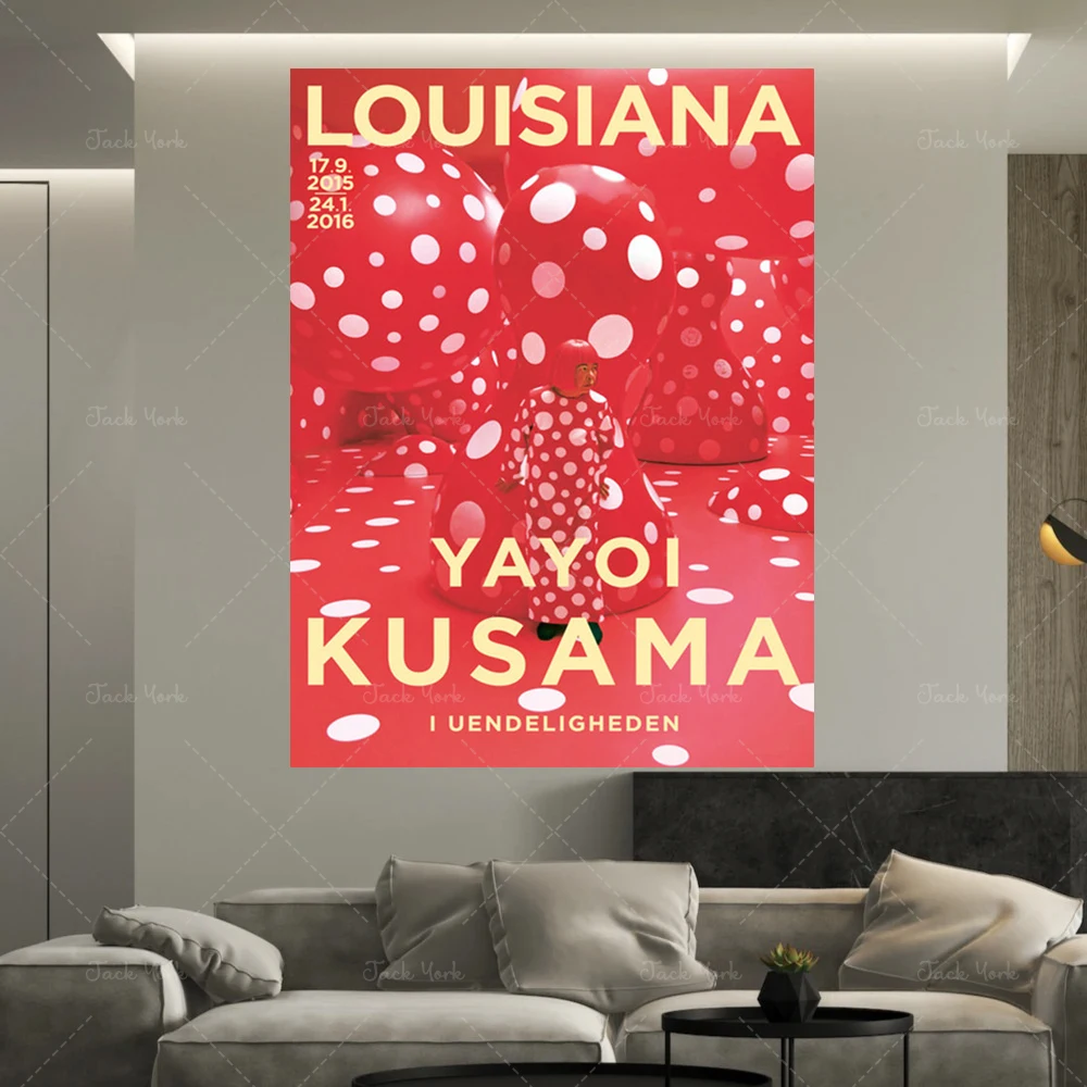 and Prints Yayoi Kusama Louisiana Exhibition Abstract Canvas Painting Wall Art Room Home Decor