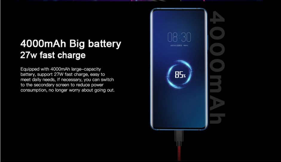 Мобильный телефон Nubia Z20 с двойным экраном 6,4"+ 5,1", Восьмиядерный процессор Snapdragon 855 plus, 4000 мА/ч, три сзади, 48мп
