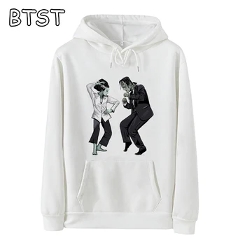 

Womens Clothing Casual Pullovers Pulp Frankenstein Print Hoodies Women Harajuku Pink Winter Coat Women Casual Kpop Sweatshirt