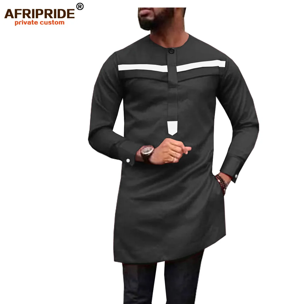 Африканская Мужская рубашка размера плюс Дашики Топы Анкара блузка с длинным рукавом Верхняя одежда племенная одежда рубашки Slim Fit AFRIPRIDE A1912008 - Цвет: 12-11