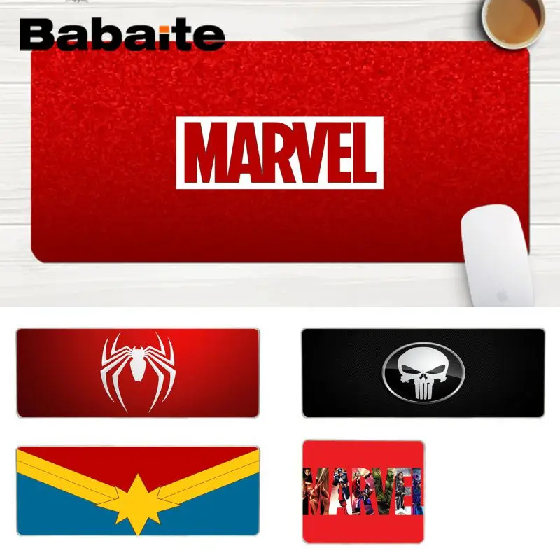 Babaite пользовательские кожи с логотипом комиксов Marvel геймер игровые коврики коврик для мыши ноутбук игровой Lockedge мыши коврик для мыши игровой коврик для мыши