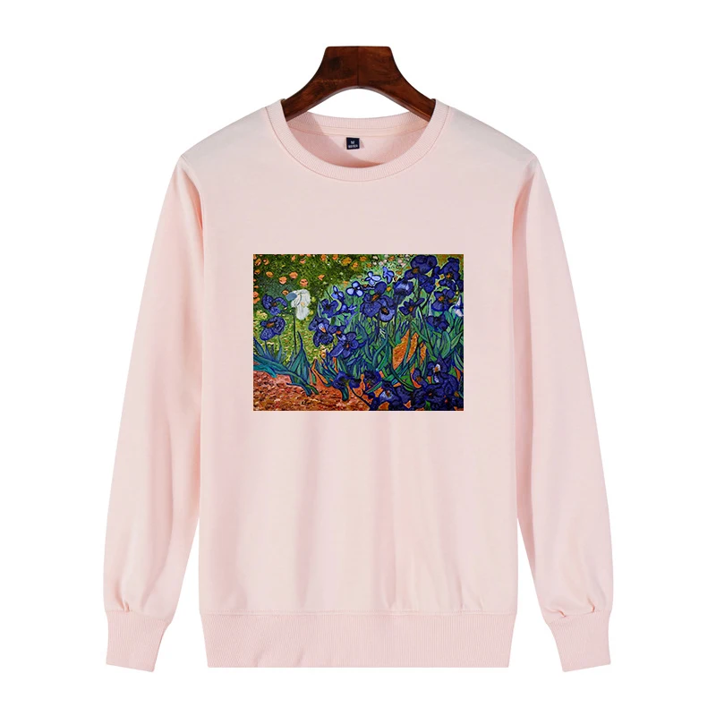 9315 Pink Kpop модные толстовки Van Gogh Art масляная краска Harajuku Michelangelo Ulzzang винтажная Толстовка с длинным рукавом Женская негабаритная Толстовка - Цвет: 9315 Pink