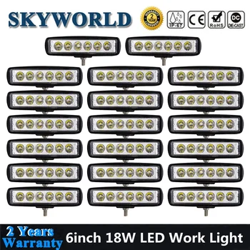 

20pcs/Lot 6inch LED Light Bar 18W Spot Pods Offroad Driving Extra Fog Lights For Car Truck ATV 4x4WD Motorcycle Mini Work Light