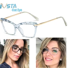 IVSTA Стразы, прозрачная оправа для очков, Женская оптическая Сексуальная кошачий глаз, Бабочка, модный бренд, сексуальная прозрачная розовая близорукость по рецепту, ретро