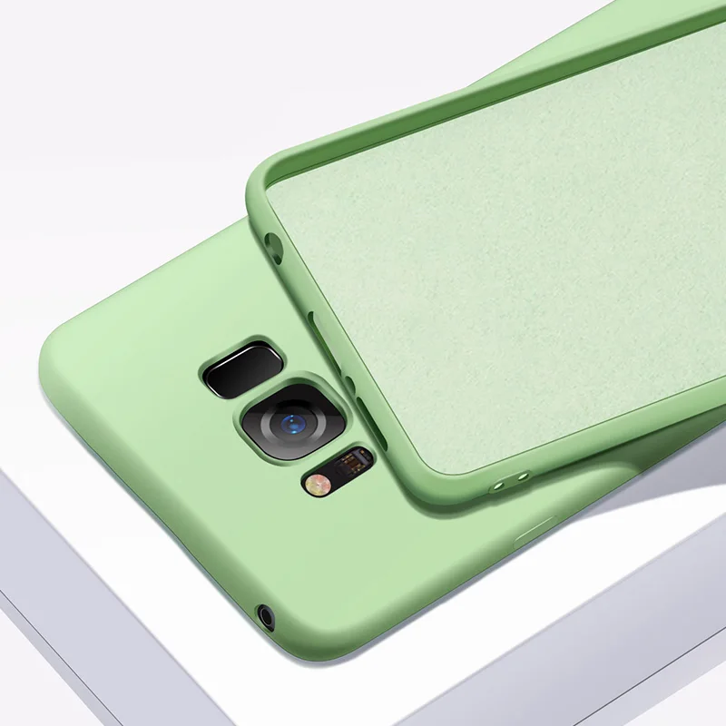 Жидкий силиконовый чехол для iPhone чехол для SamSung Галактики A50A70 A40 A30 обложка чехол для SamSung A10 A20e A80 A90 M10 M20 M30 чехол - Цвет: Зеленый