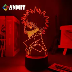 Lampe USB 3d en acrylique, éclairage de bureau, veilleuse de décoration, Anime My Hero Academia Dabi, pour chambre d'enfant 
