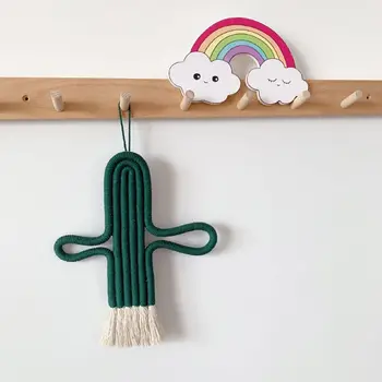 

Macrame Wall Hanging Home Decoration Accessories Cactus Charm Car Hand-woven Tapestry Wall Hanging Boho Decor
