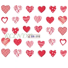 Наклейки для ногтей художественные украшения слайдер любовь сердце клей дизайн Водные Наклейки маникюрный лак аксессуары лак фольга