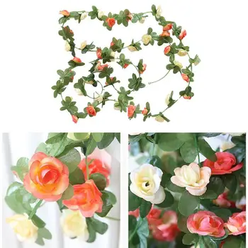 25m Artificial Flower Rose Vines Hanging Fake Flower Decor Decoration Wedding Diy Home Office Rose V3E2