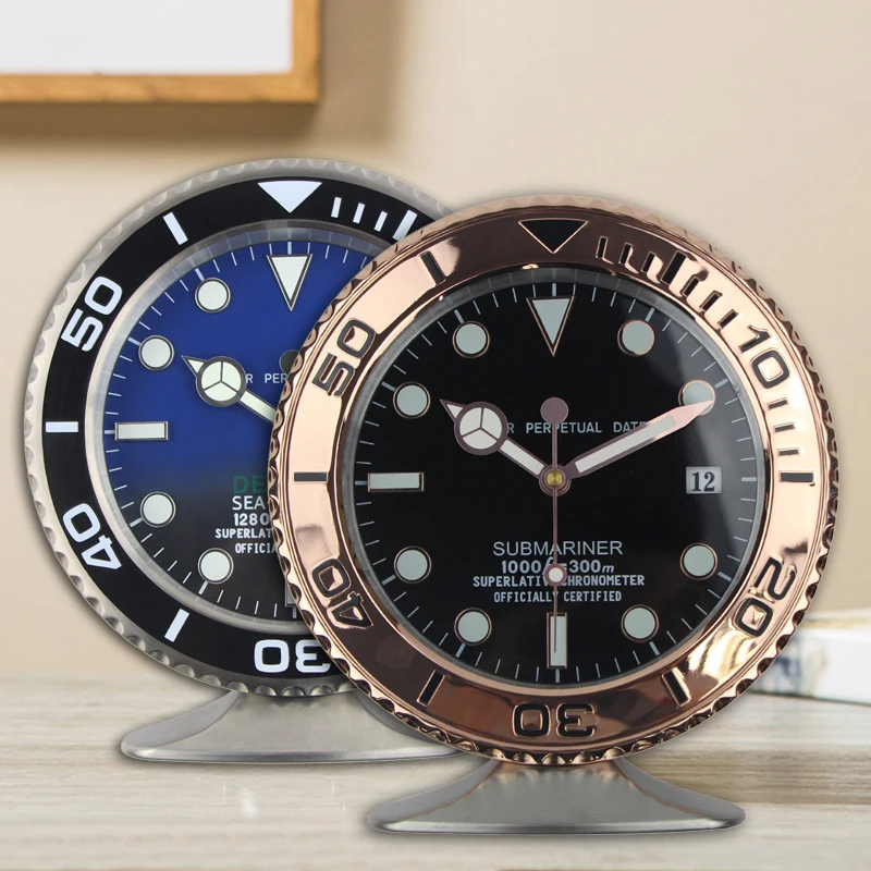 Luxury Metal Wall Clock with Glowing Watch Sape Table Clock Features Metal Art Clock Modern Design with Logo New Arrival