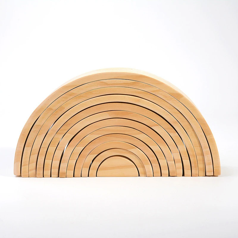 Детские игрушки, деревянные радужные блоки, деревянные игрушки для детей, креативные радужные строительные блоки, Детские обучающие игрушки Монтессори - Цвет: WJ3536MUSE
