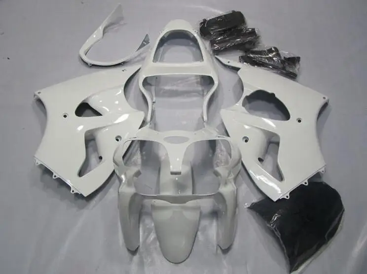 ABS полный обтекатель комплект подходит для Kawasaki ZX6R 2000 2001 2002 ZX-6R 00 01 02 Ninja 636 Комплект кузова на заказ белый