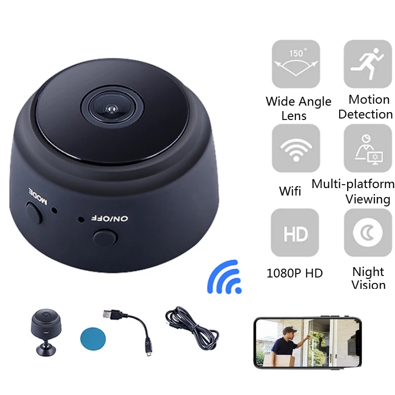 

A9 Wifi Mini Camera 1080P Night Vision Micro Camera Video Recorder Small Camera IP Mini Camcorder Phone APP Home Security Camera