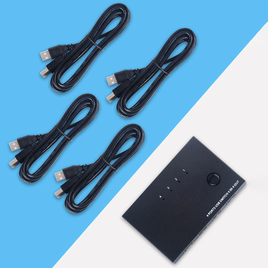 Замена для сканер компьютера принтер 4 порта USB 2,0 Обмен Переключатель Переходник USB Обмен Переключатель коробка