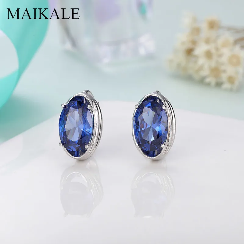 

MAIKALE Simple Round Small Stud Earrings for Women Colorful AAA Cubic Zirconia Earrings Gem Stone Earrings Fashion Jewelry Gifts