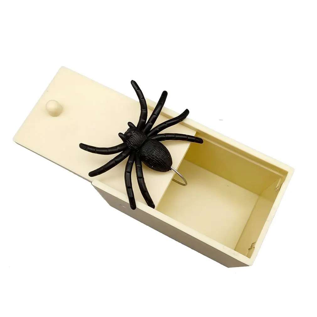 Spider Подарок на день дурака, пластиковый трюк, розыгрыш, домашний офис, пугающая игрушка, коробка, кляп, паук, мышь, Скорпион, забавный подарок для детей - Цвет: Spider