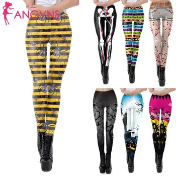 

Women Halloween Style Print Elastic Pants High Waist Casual Workout All Seasons 8 Colors Standard Leggings