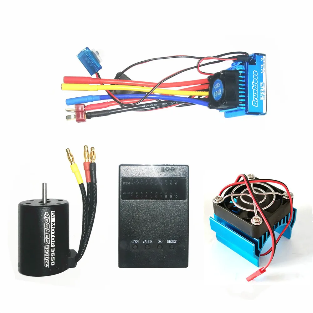 3650 3900KV бесщеточный двигатель &amp 45A 60A 80A 120A ESC программирующая карта радиатор Combo
