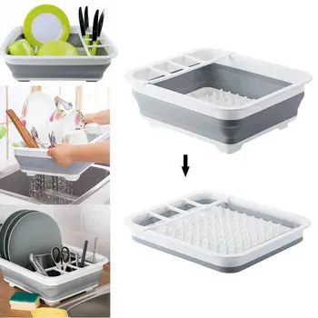 

2020 New Home Storage Collapsible Dish Drainer/Drying Dish Rack/strainer Caravan Cups Plates utensils