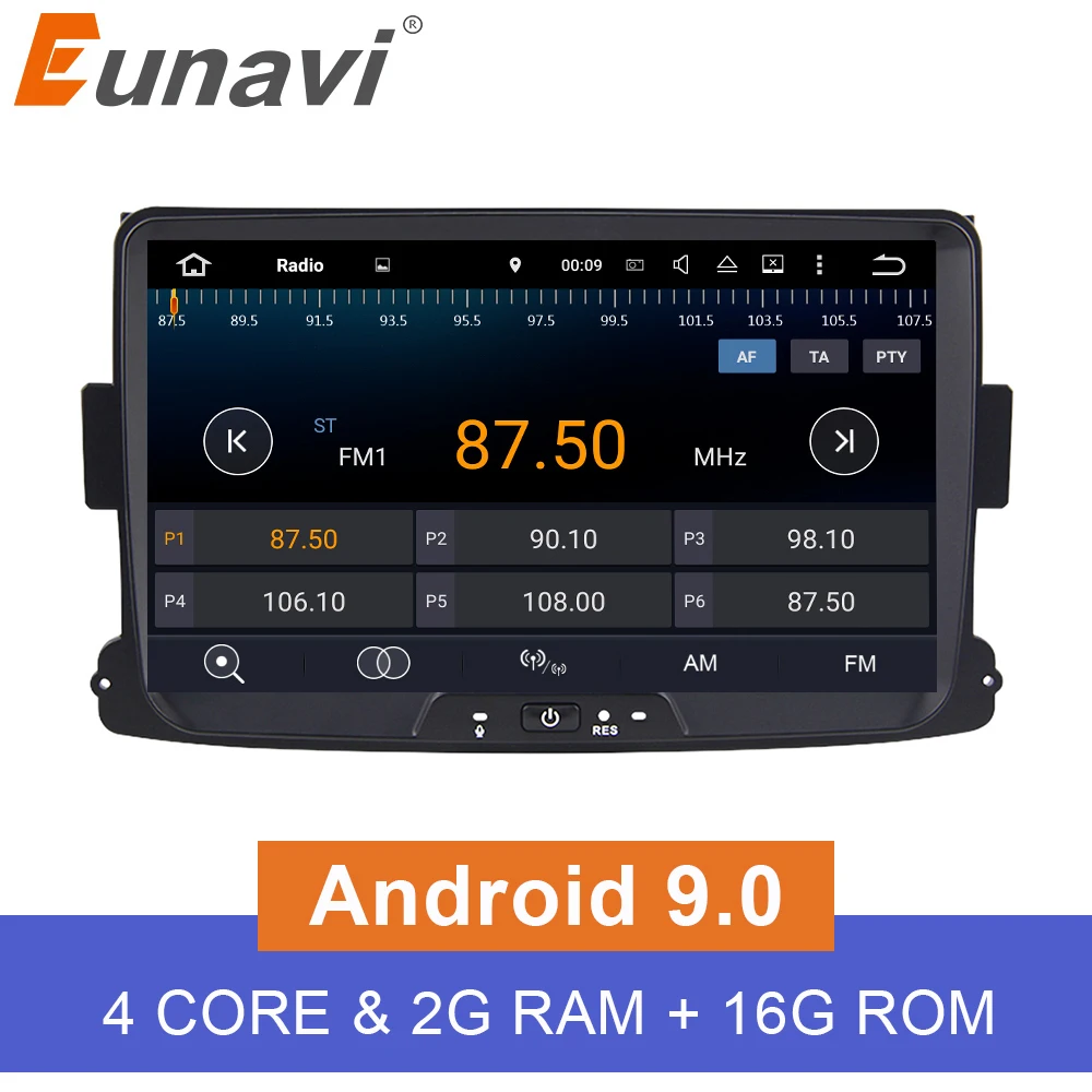 Автомагнитола Eunavi 2 Din Android 9 0 GPS навигация стерео для Dacia/Sandero/Duster/Renault/Captur/Lada/Xray Logan
