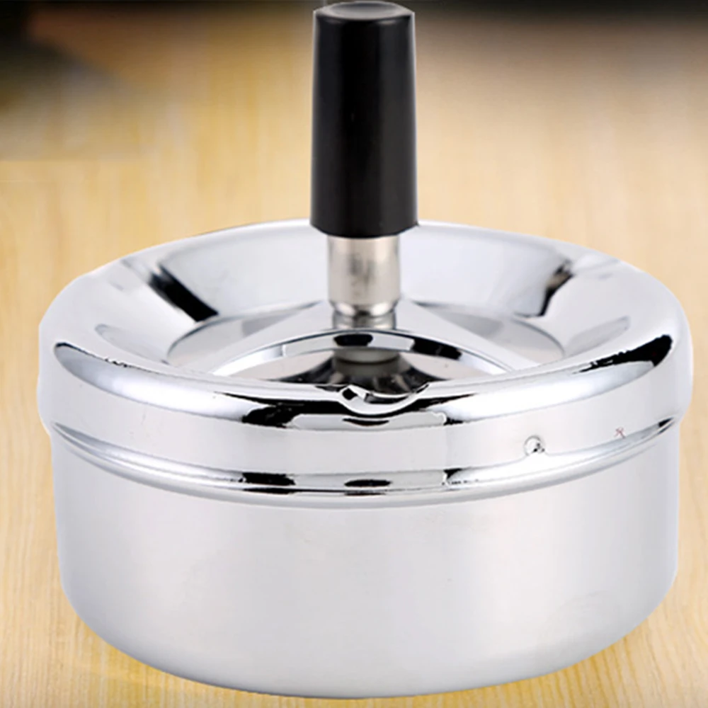 Ashtray Cover Smoking Accessories Stainless Steel Ashtray Lid Rotation Fu~JO Ashtray Cover Smoking Accessories Stainless Steel Ashtray Lid Rotation Fu~JO
